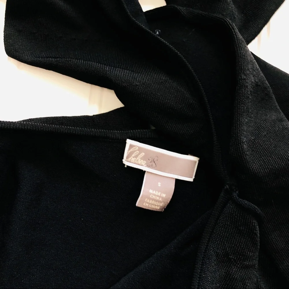 Chelsea28 Ruffle Black Cold Shoulder Top - Picture 3 of 5
